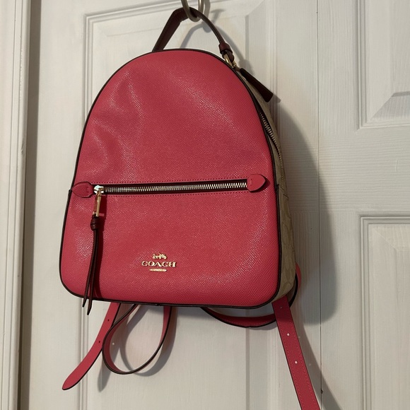 Coach Fuchsia and Tan Backpack - Picture 1 of 4
